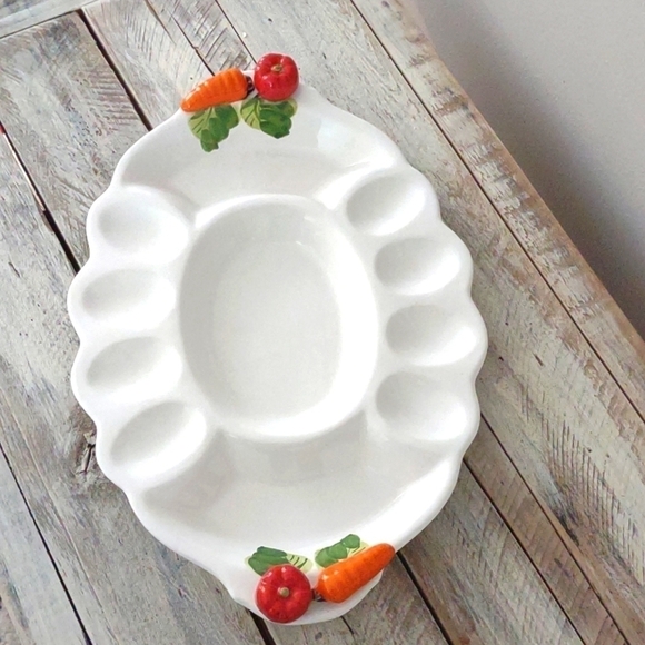 MUNARI Ceramic Deviled Egg Platter Made in Italy - Picture 1 of 9